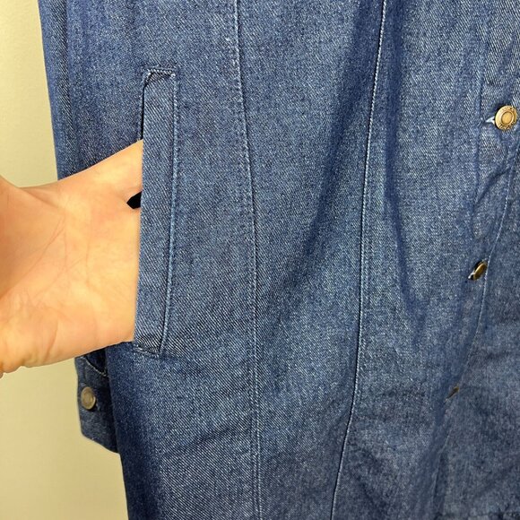 Jessica London Jean Jacket Womens 28W Blue Dark Wash Denim Cotton Longline Plus - Picture 6 of 12